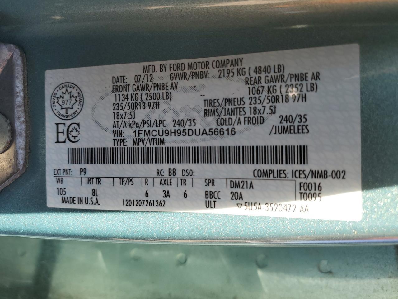 2013 FORD ESCAPE