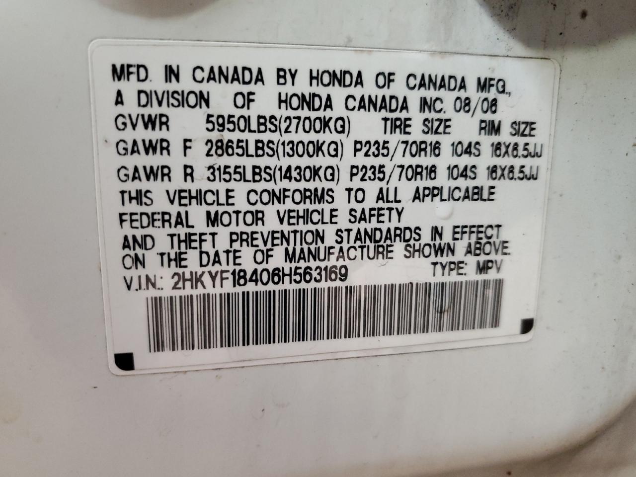 2006 HONDA PILOT
