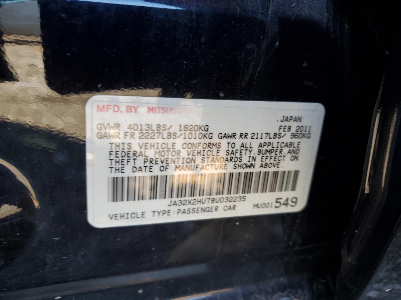 2011 MITSUBISHI LANCER