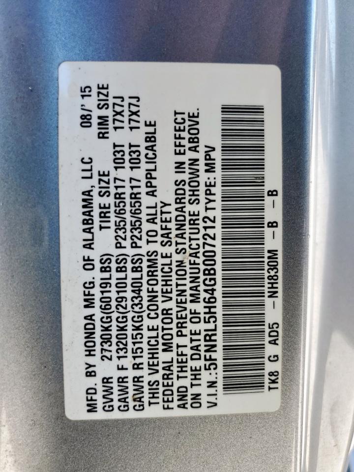2016 HONDA ODYSSEY