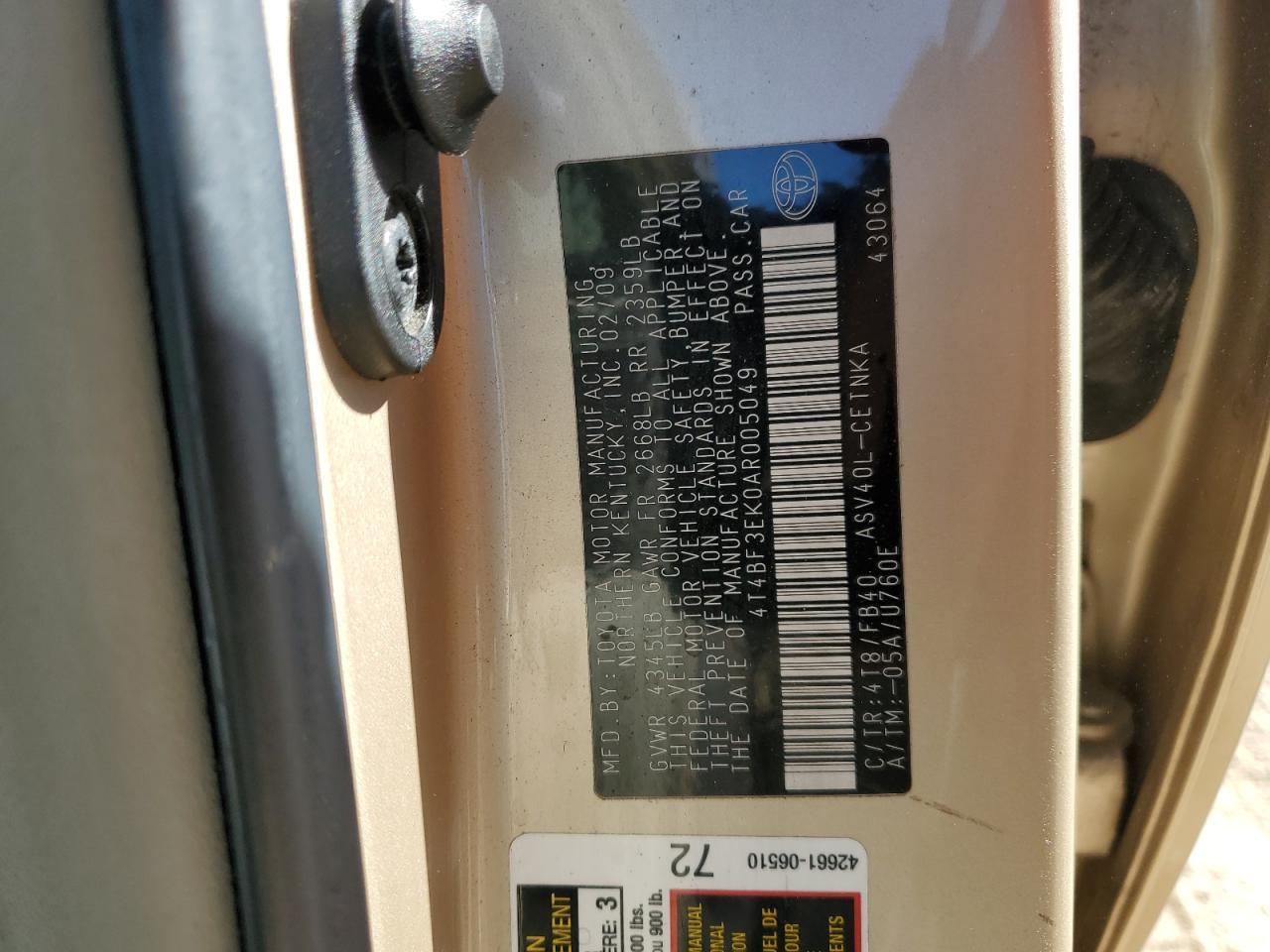 2010 TOYOTA CAMRY