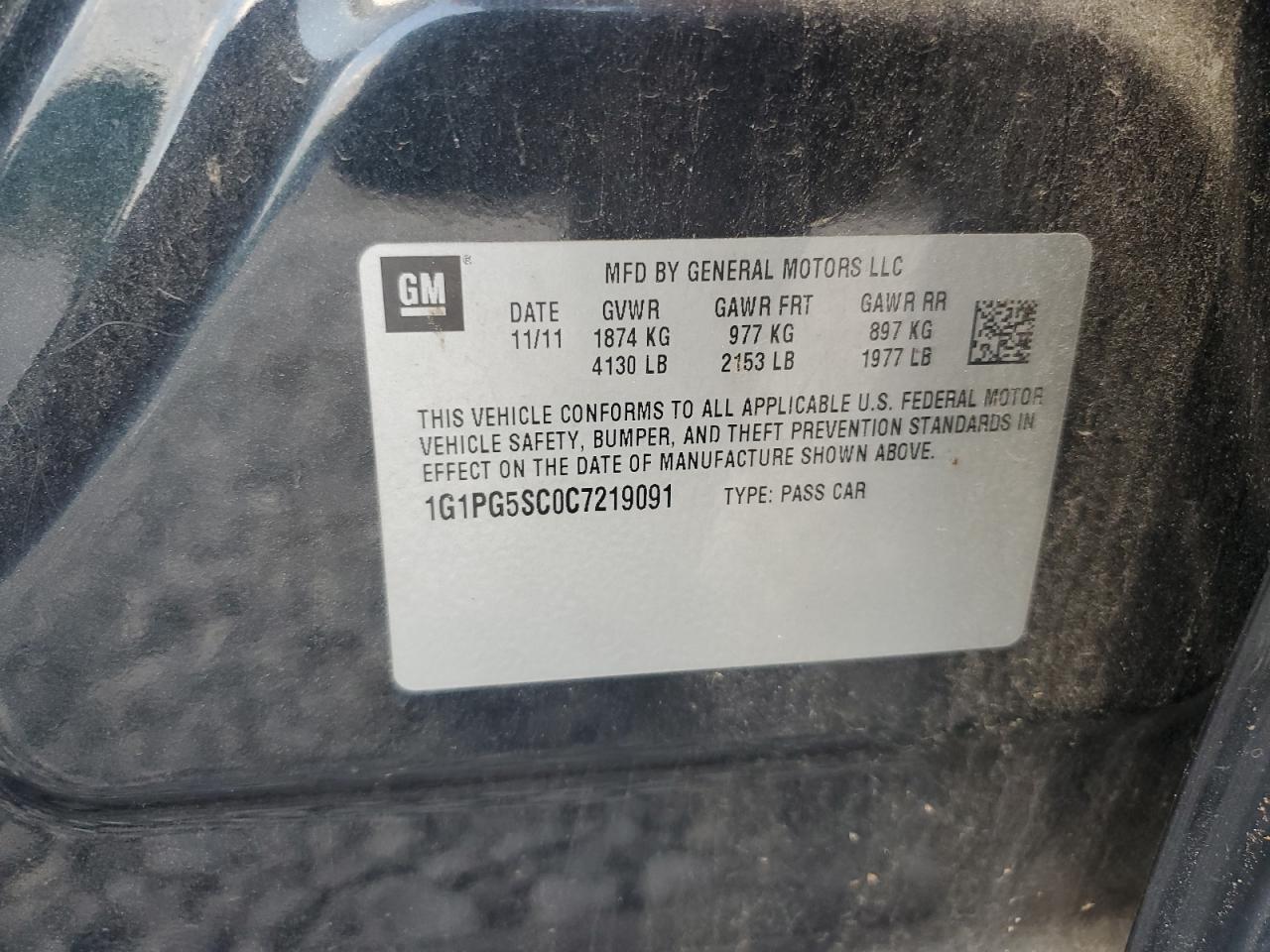2012 CHEVROLET CRUZE