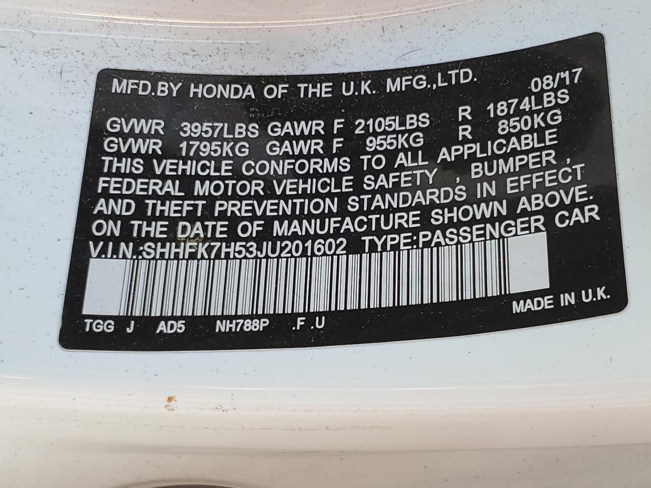 2018 HONDA CIVIC