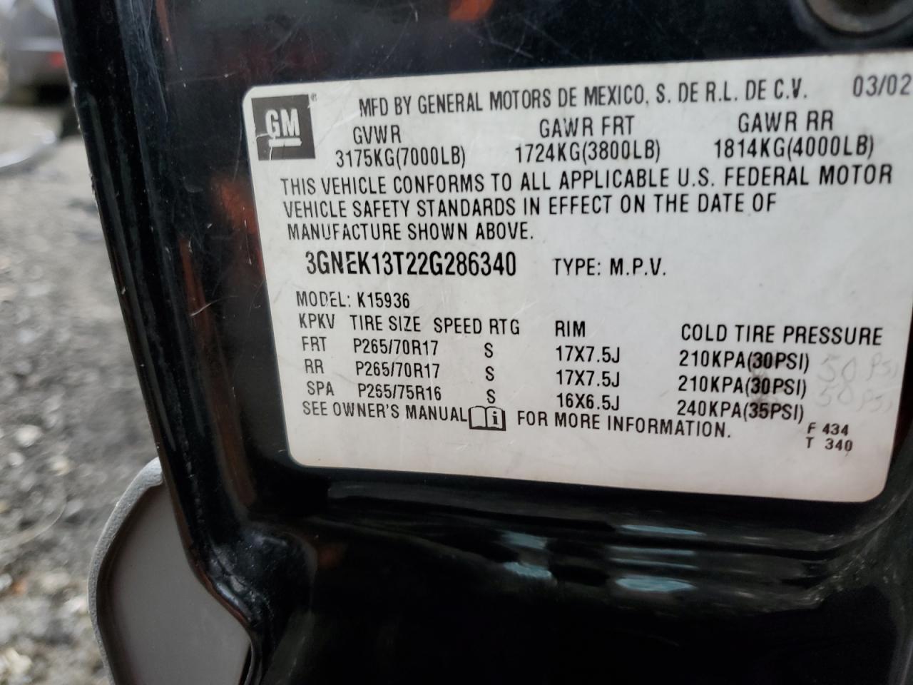 2002 CHEVROLET Avalanche