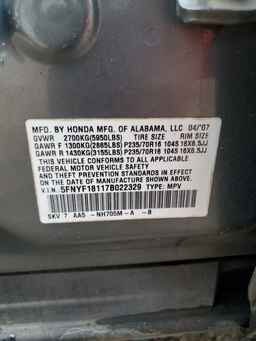 2007 HONDA PILOT