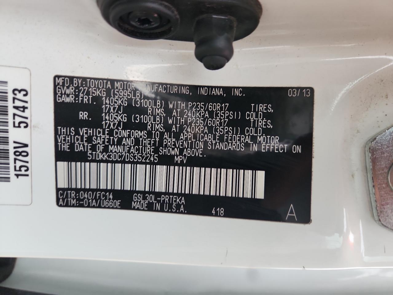 2013 TOYOTA SIENNA