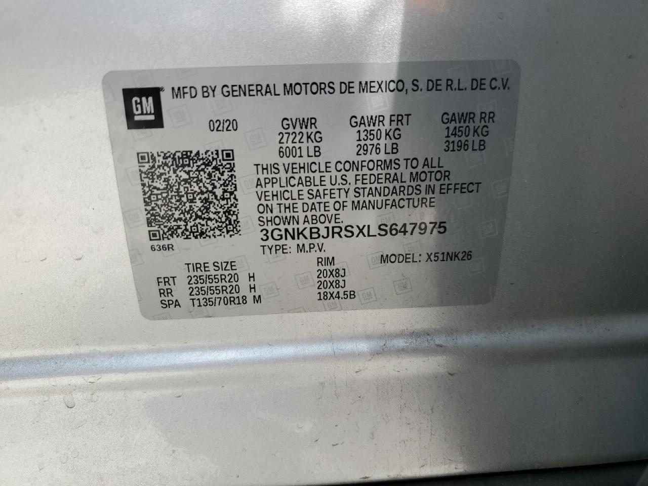 2020 CHEVROLET BLAZER