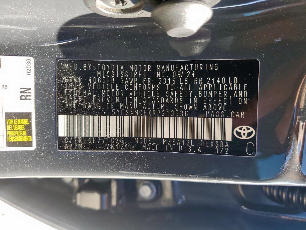 2024 TOYOTA COROLLA