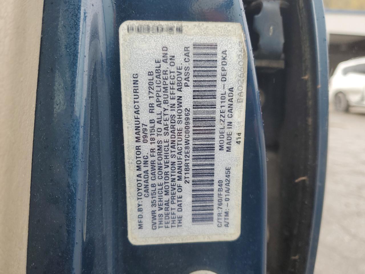 1998 TOYOTA COROLLA