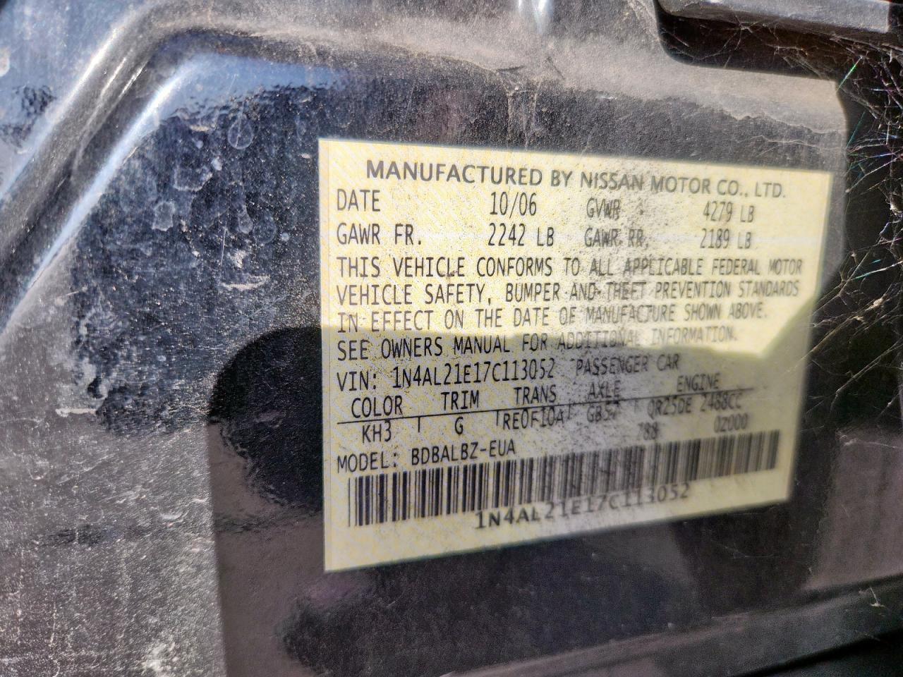 2007 NISSAN ALTIMA