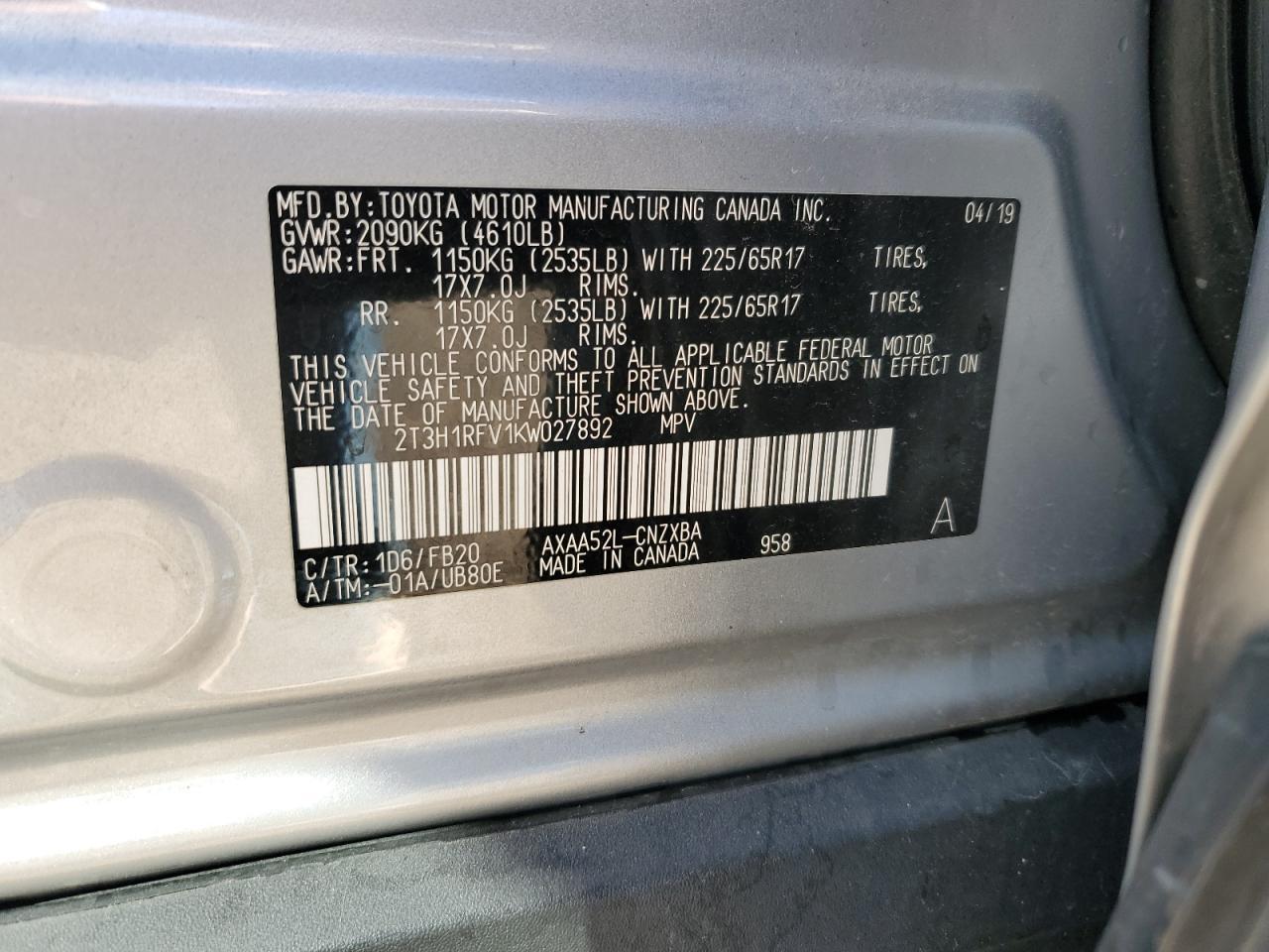 2019 TOYOTA RAV4