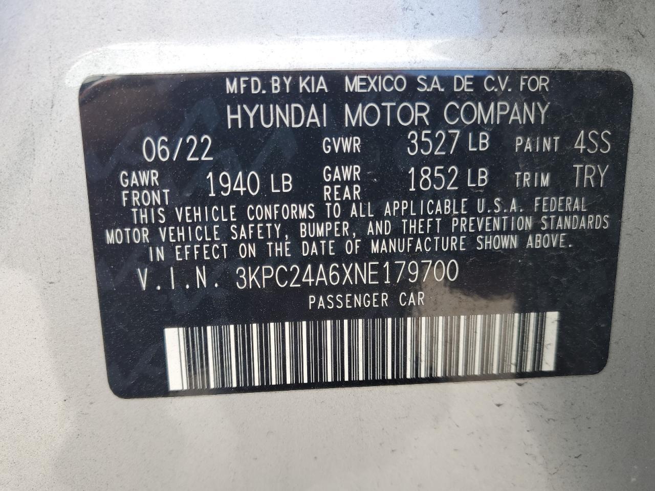 2022 HYUNDAI ACCENT