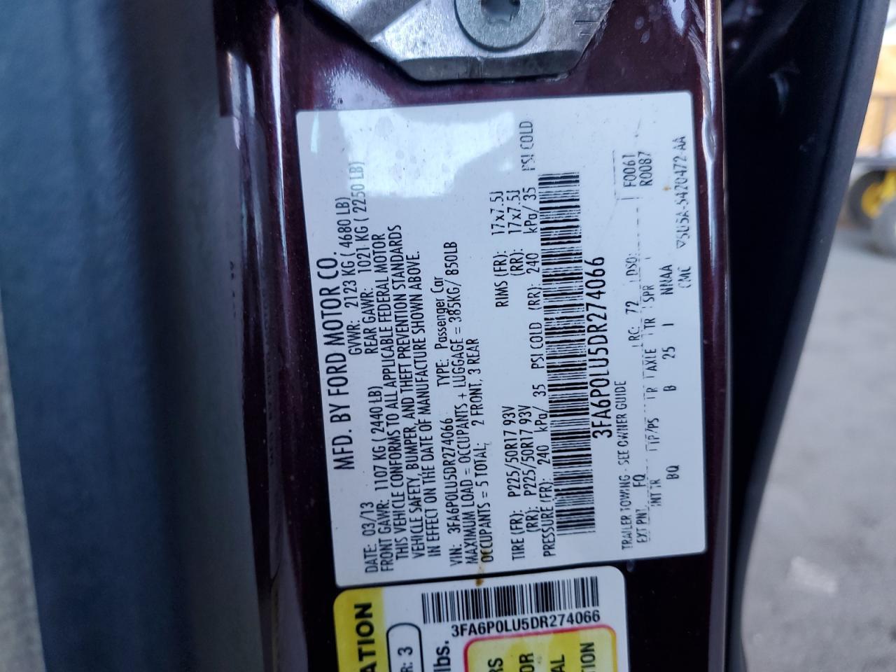 2013 FORD FUSION
