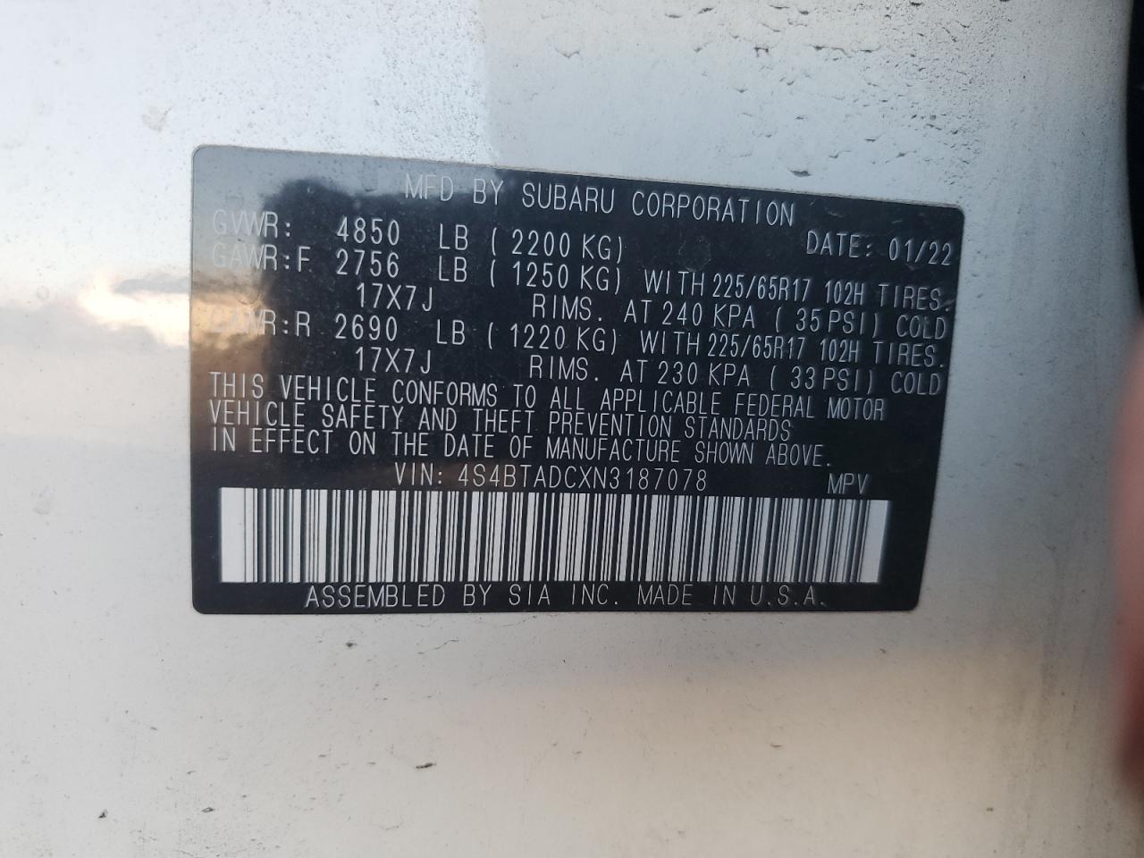 2022 SUBARU Outback