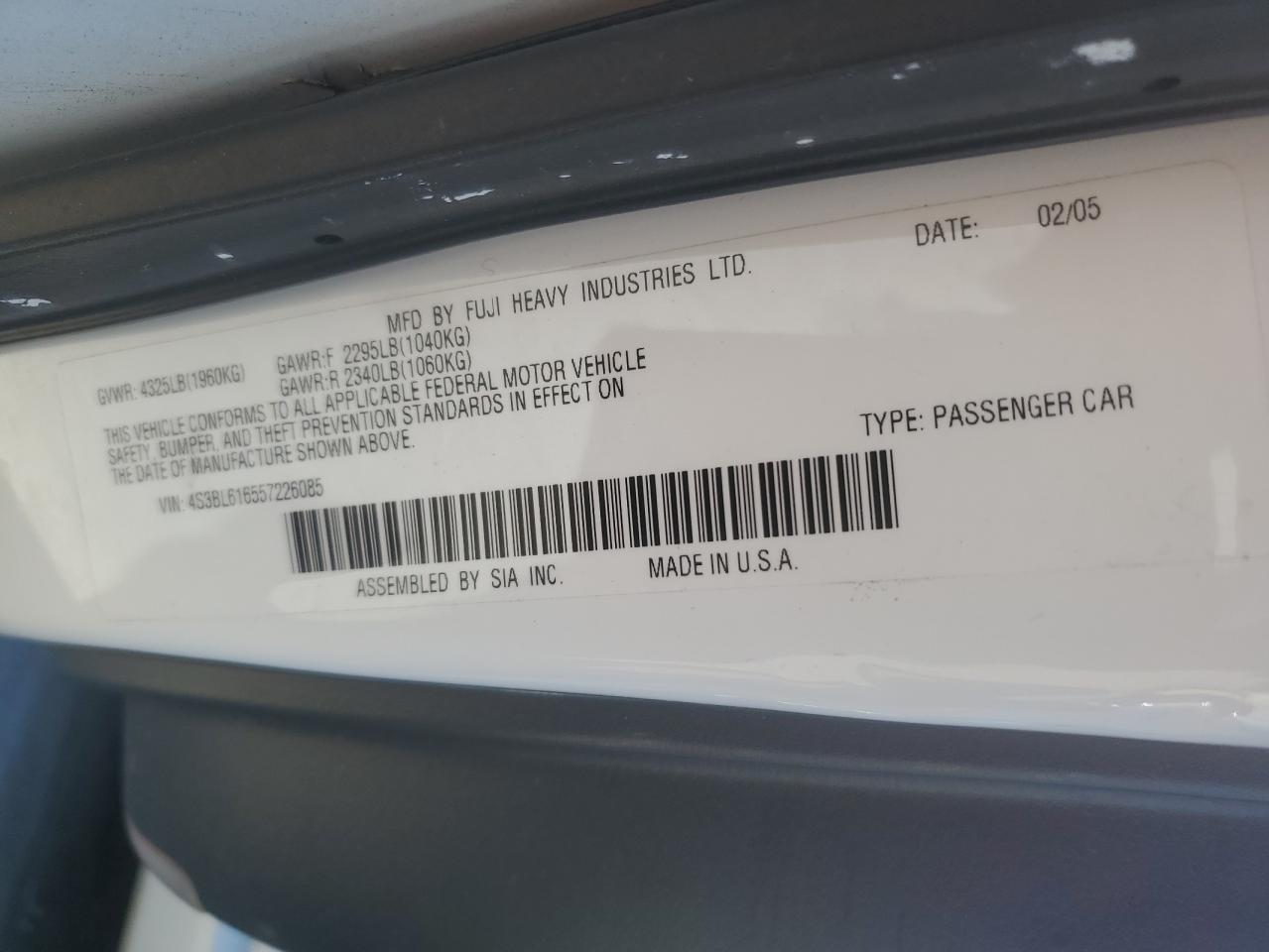 2005 SUBARU Legacy