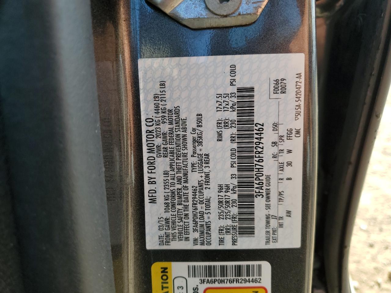 2015 FORD FUSION