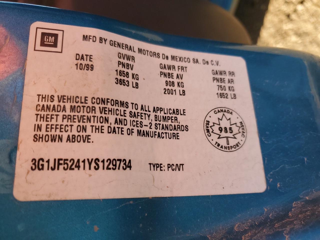 2000 CHEVROLET Cavalier