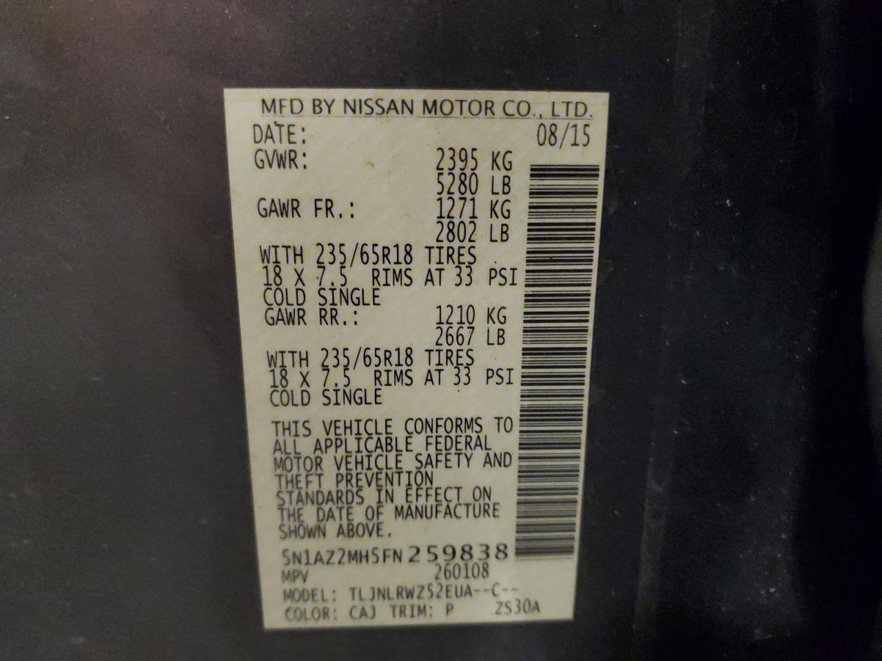 2015 NISSAN MURANO