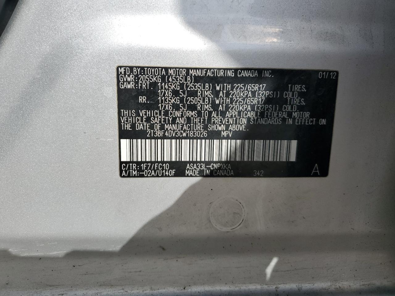2012 TOYOTA RAV4
