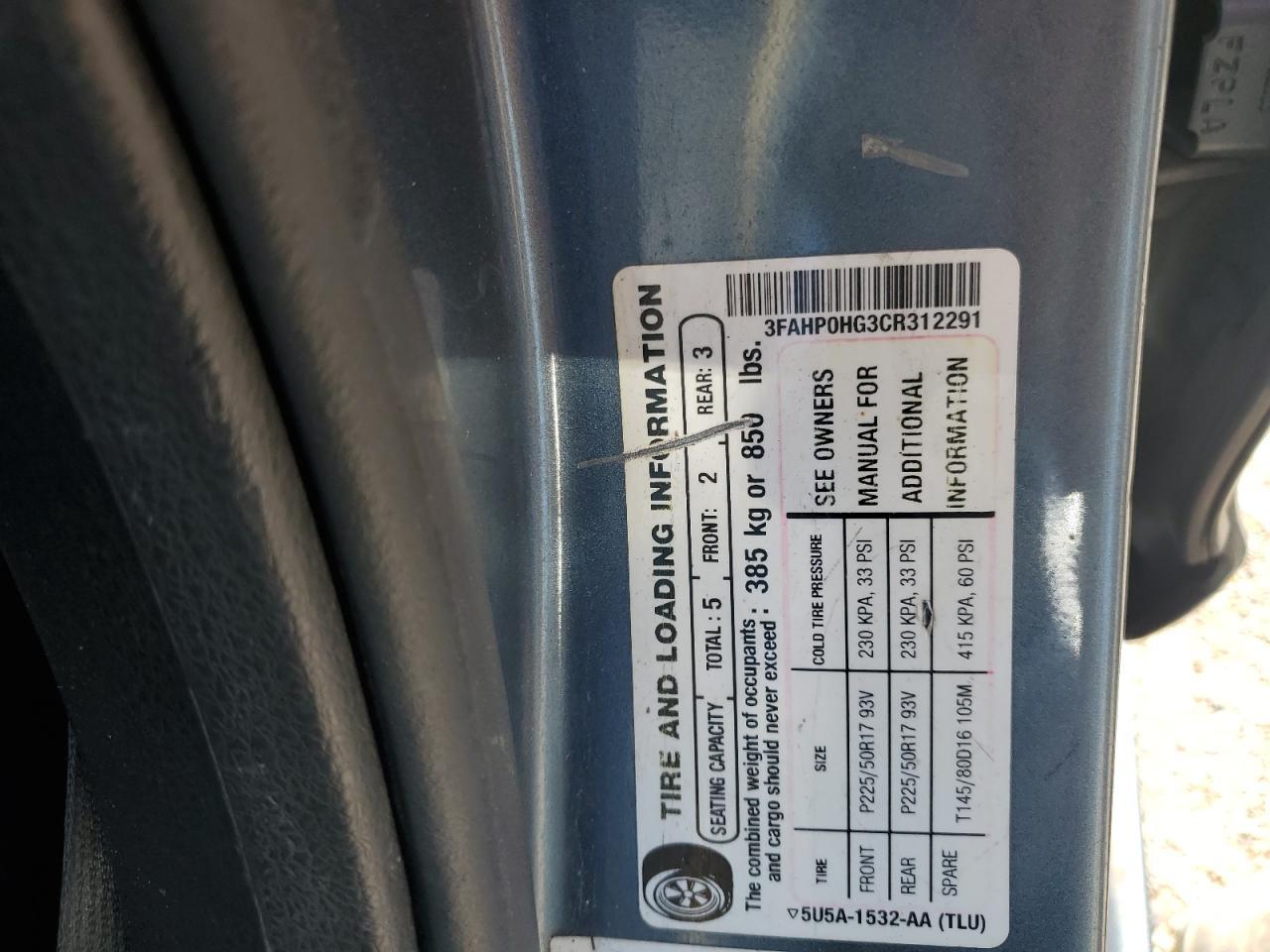 2012 FORD FUSION