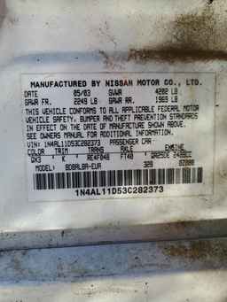 2003 NISSAN ALTIMA