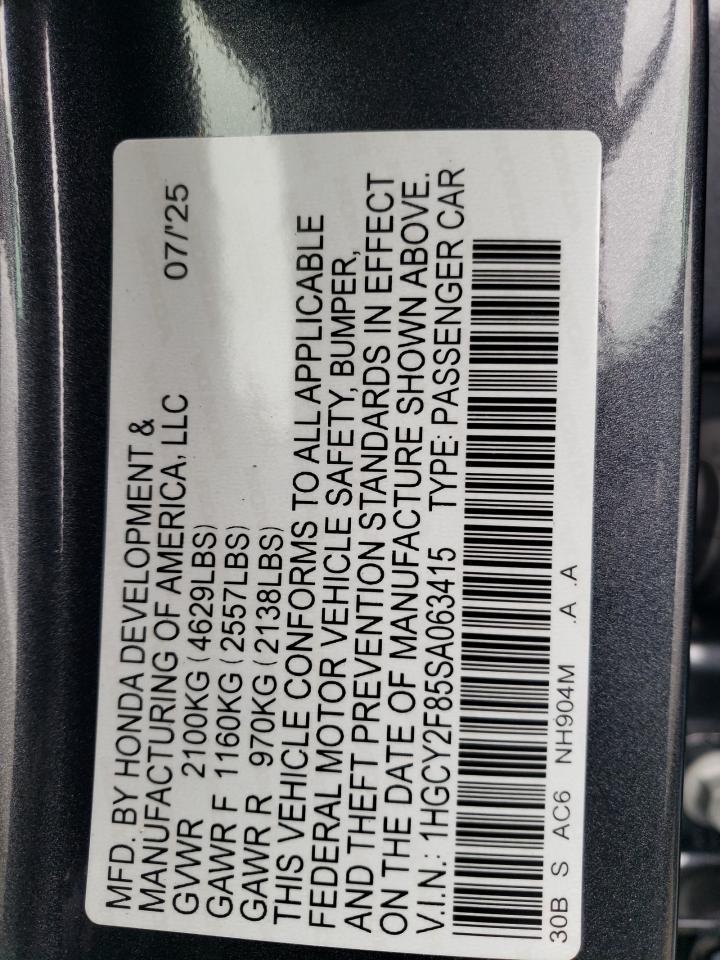2025 HONDA ACCORD