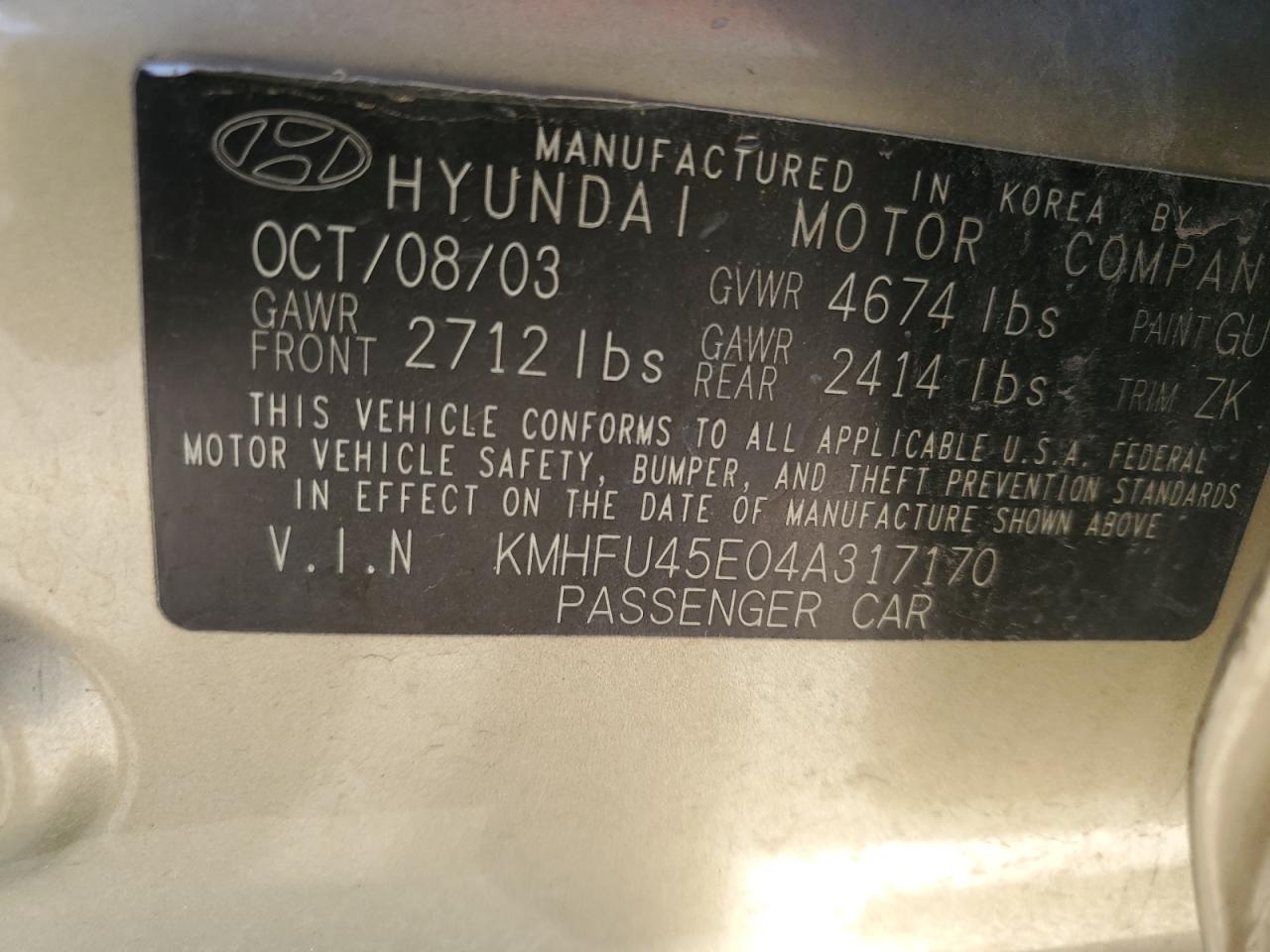 2004 HYUNDAI Xg