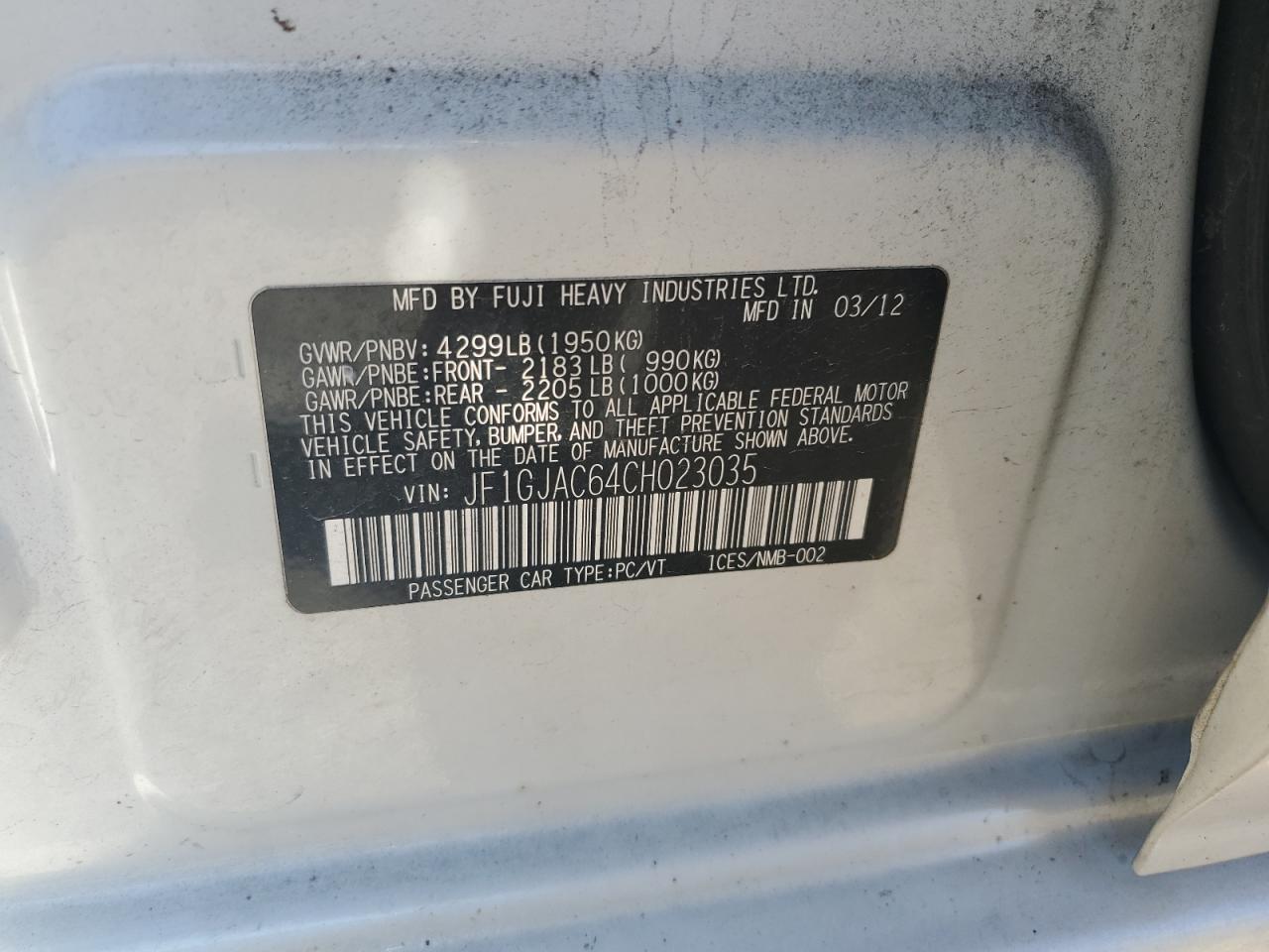 2013 SUBARU IMPREZA