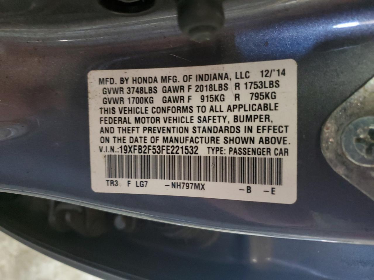 2015 HONDA CIVIC