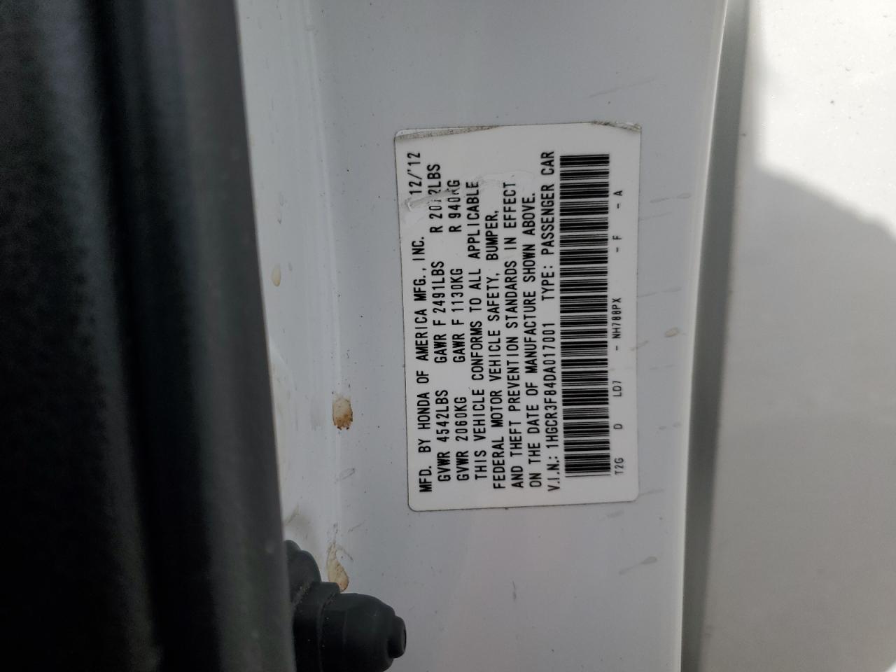 2013 HONDA ACCORD