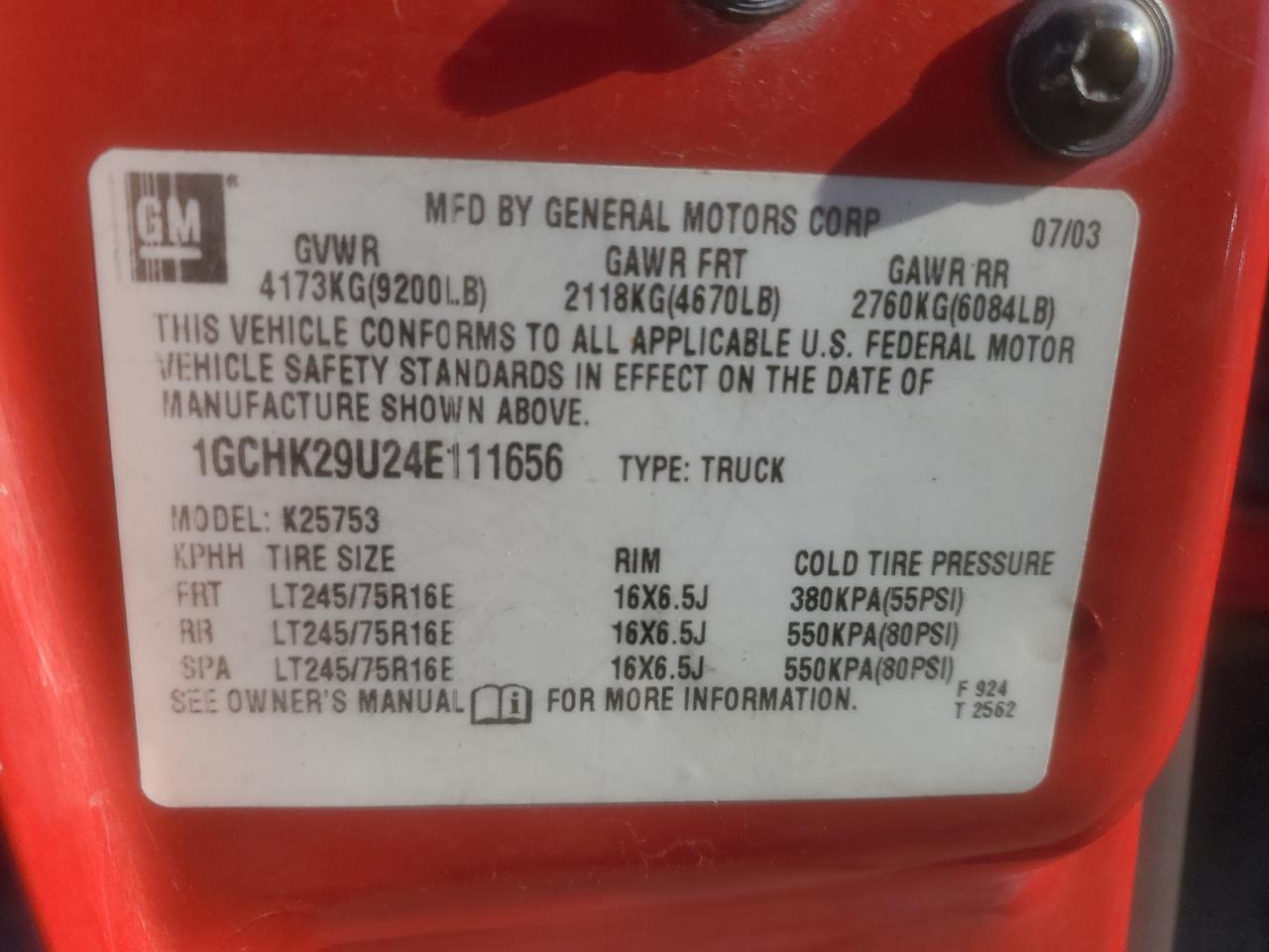 2004 CHEVROLET Silverado 2500