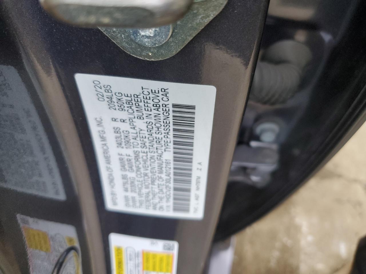 2020 HONDA ACCORD