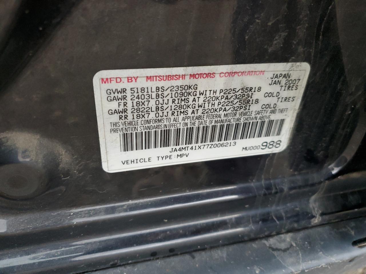 2007 MITSUBISHI outlander