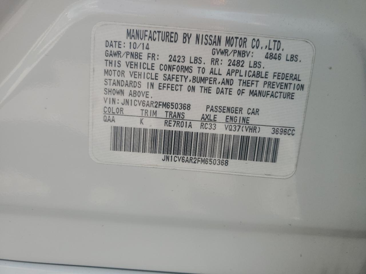 2015 INFINITI Q40