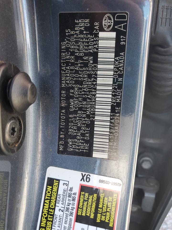2015 TOYOTA COROLLA