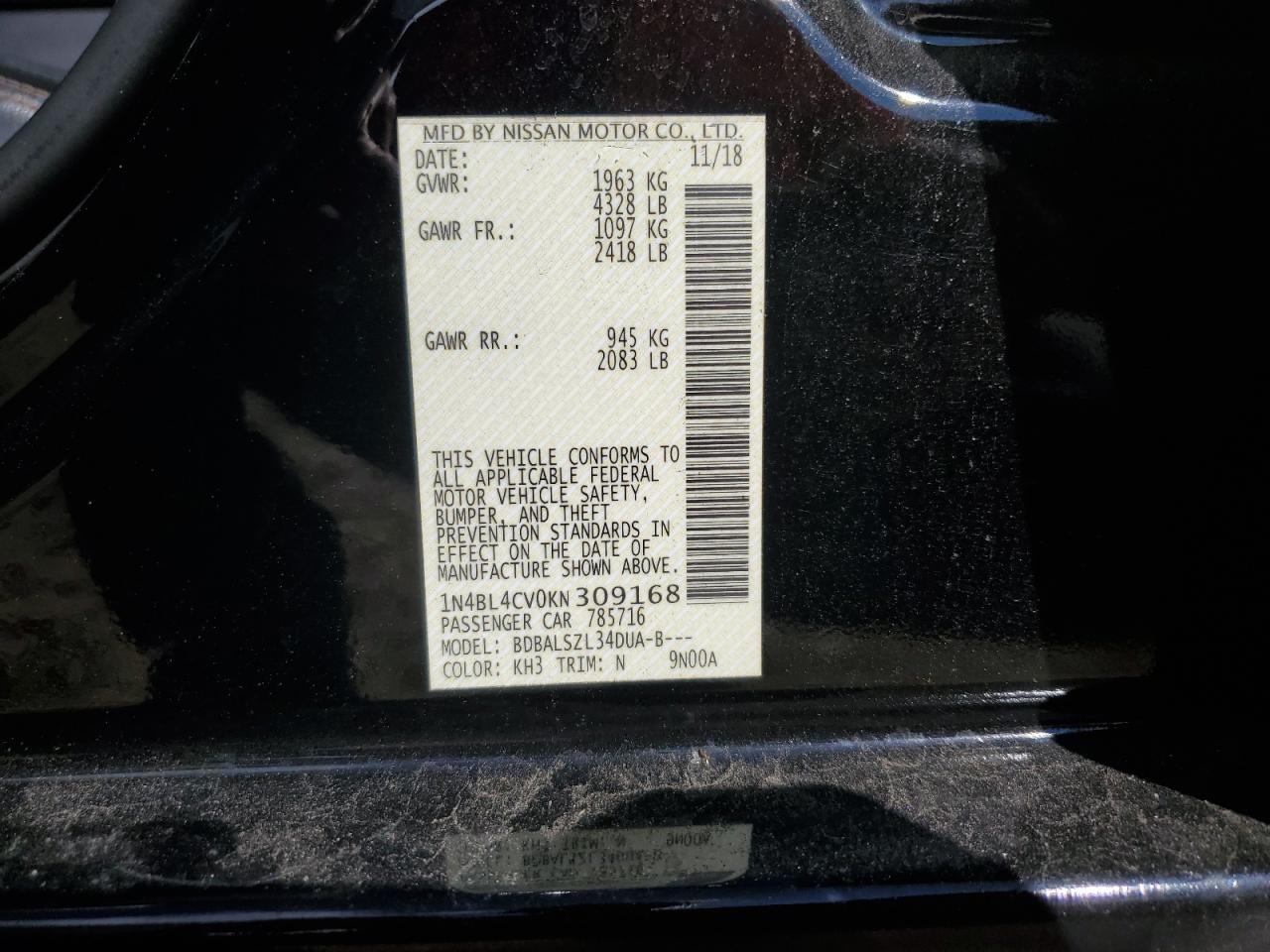 2019 NISSAN ALTIMA