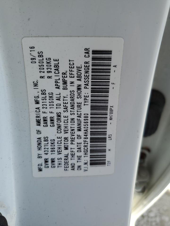 2017 HONDA ACCORD