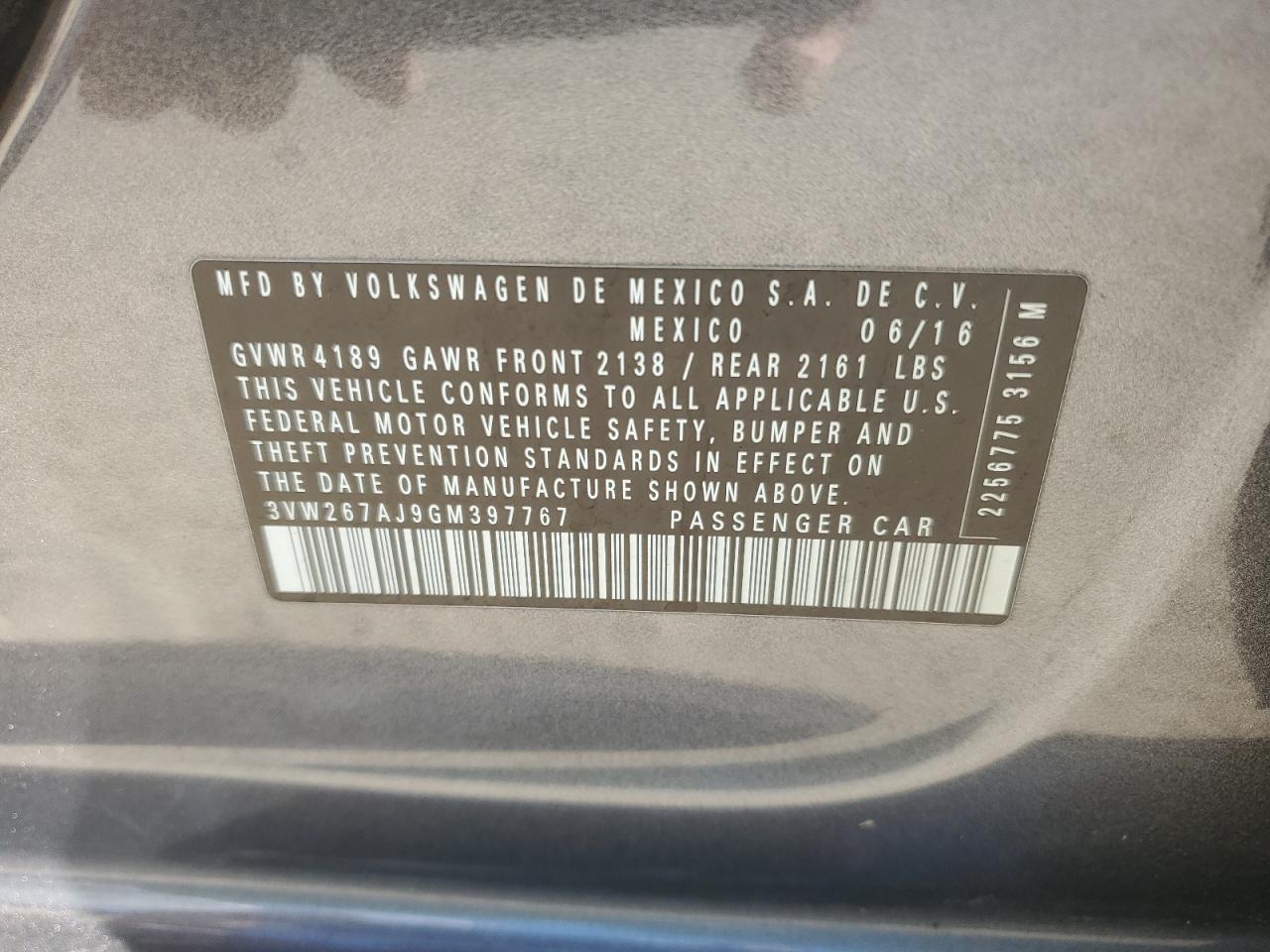2016 VOLKSWAGEN JETTA