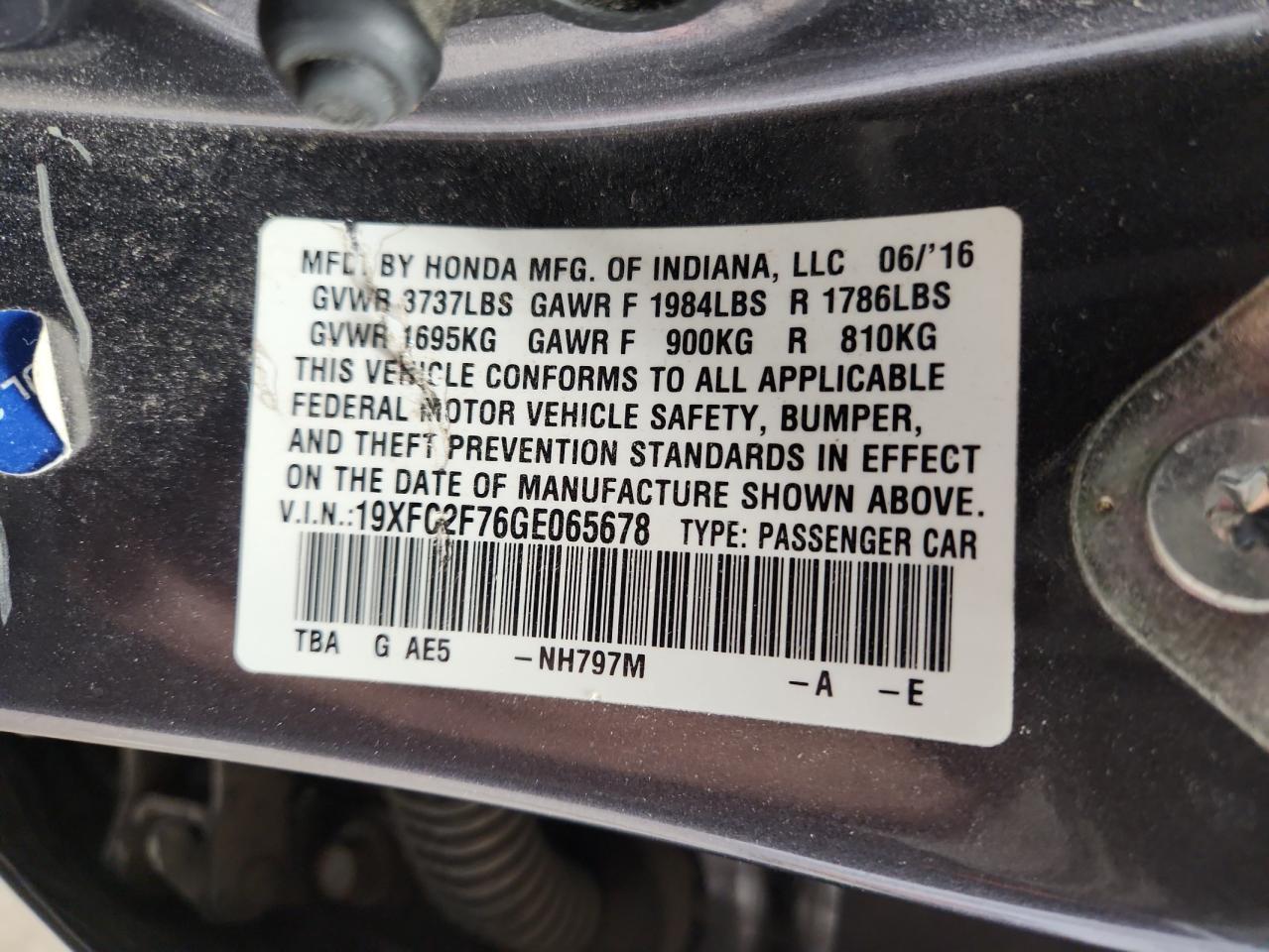 2016 HONDA CIVIC