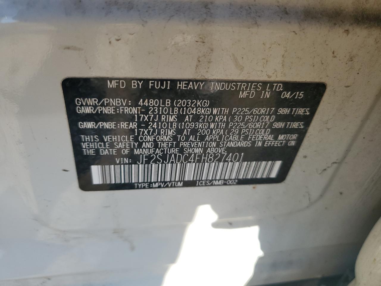 2015 SUBARU FORESTER