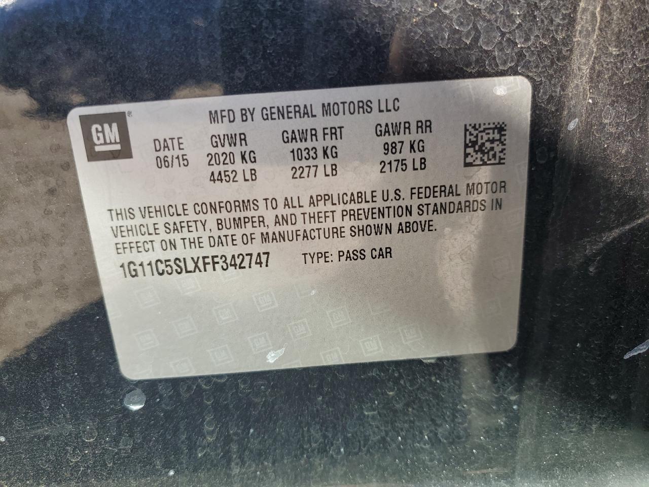 2015 CHEVROLET MALIBU