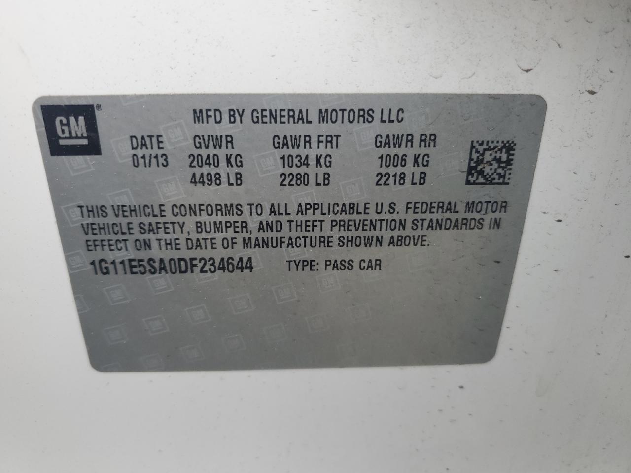 2013 CHEVROLET MALIBU