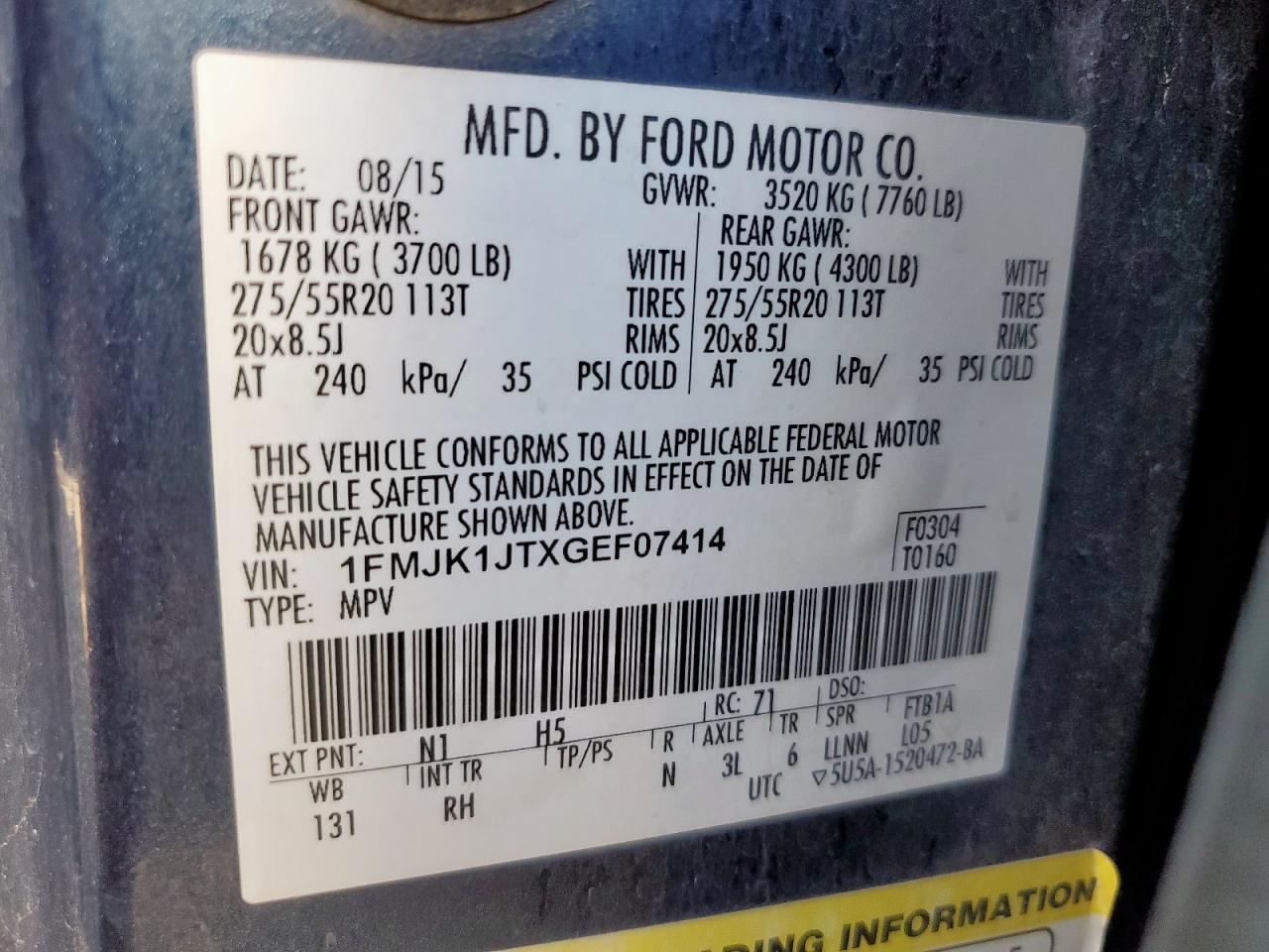 2016 FORD Expedition