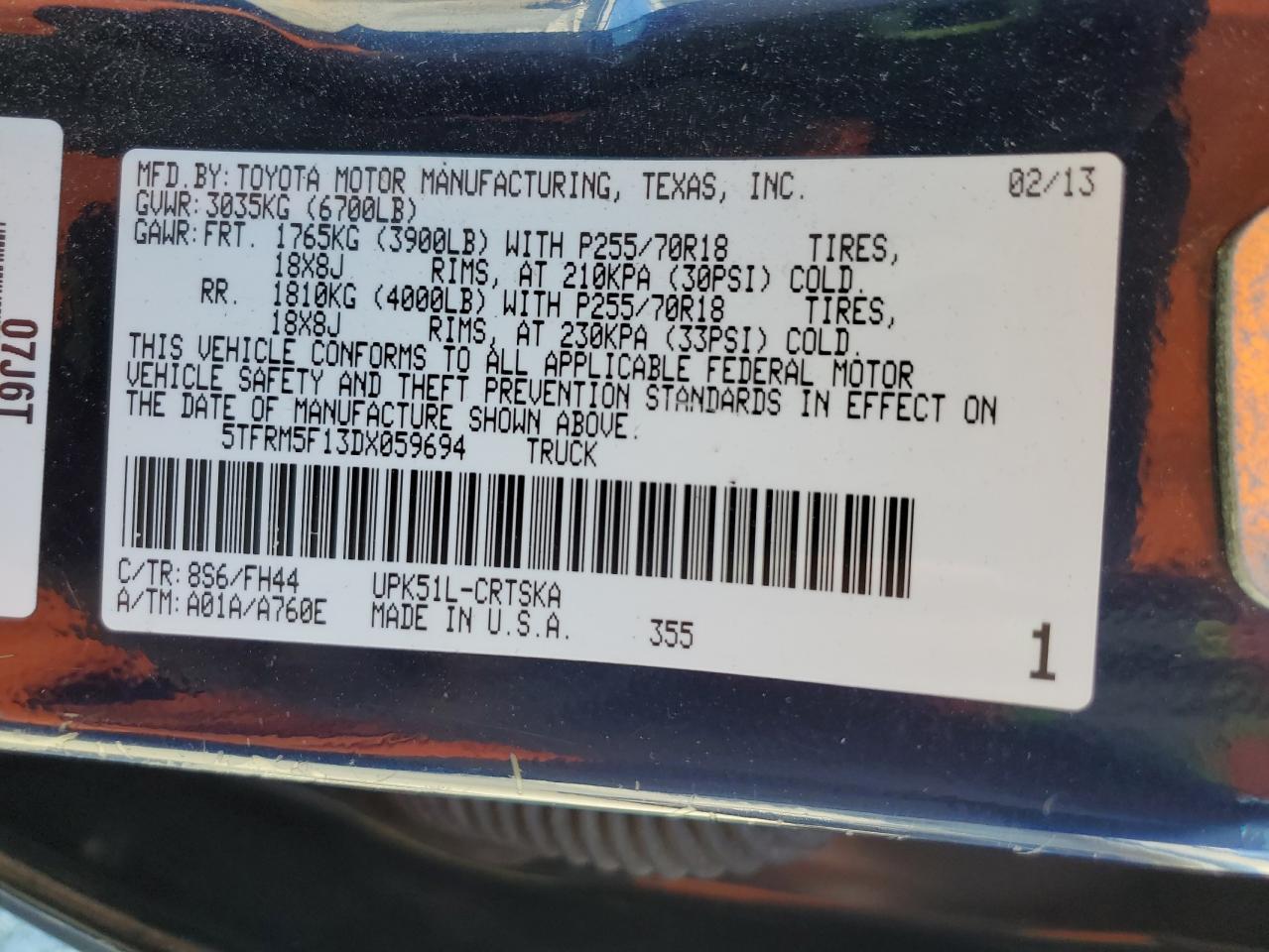 2013 TOYOTA TUNDRA