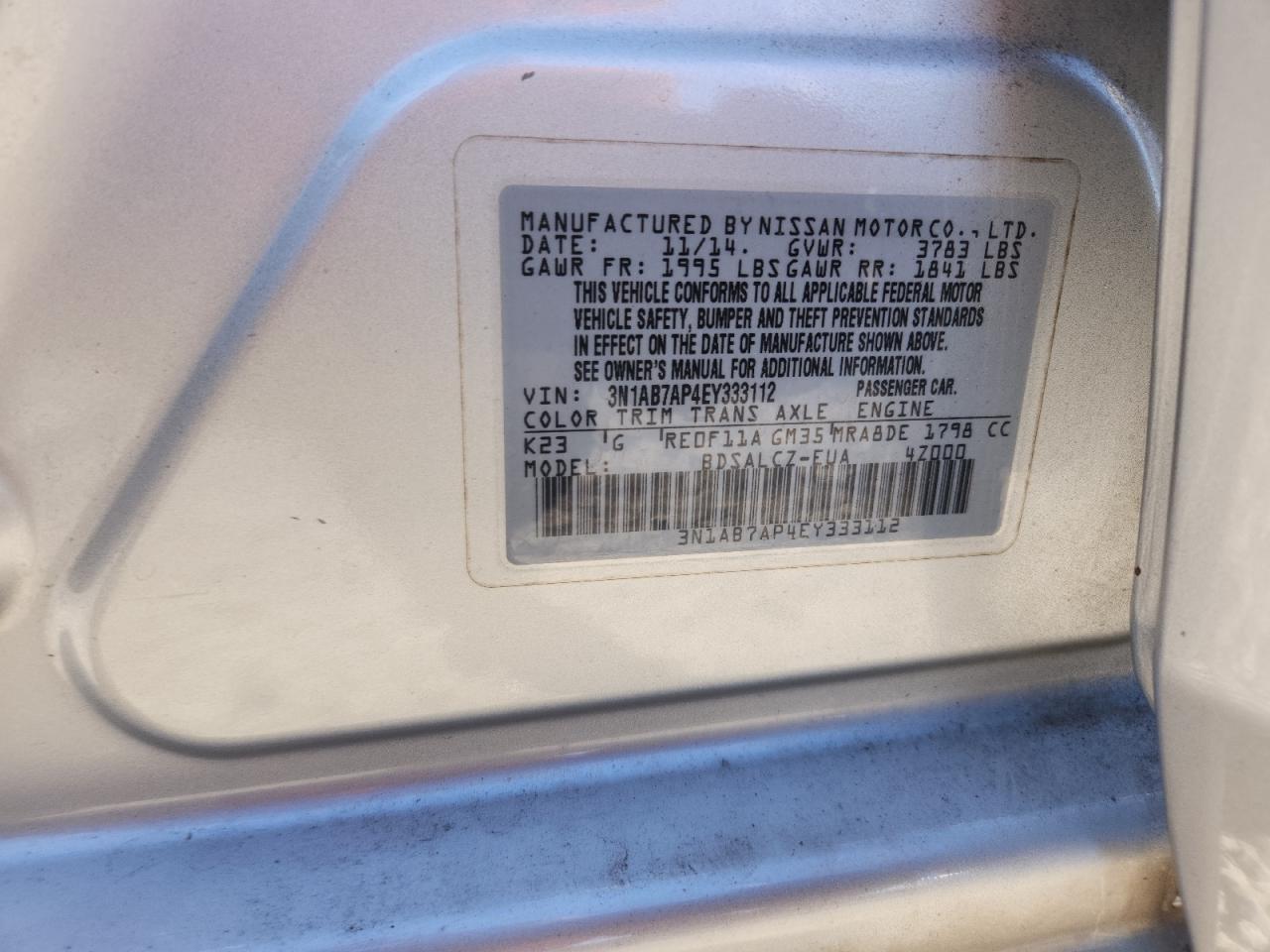 2014 NISSAN SENTRA