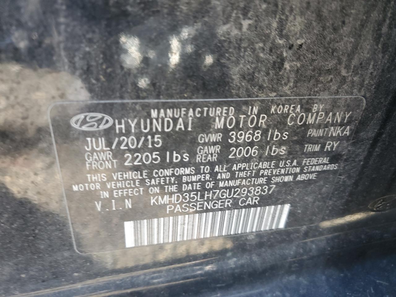 2016 HYUNDAI ELANTRA