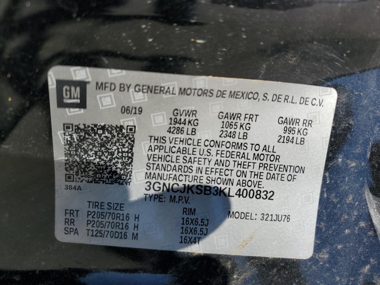 2019 CHEVROLET TRAX