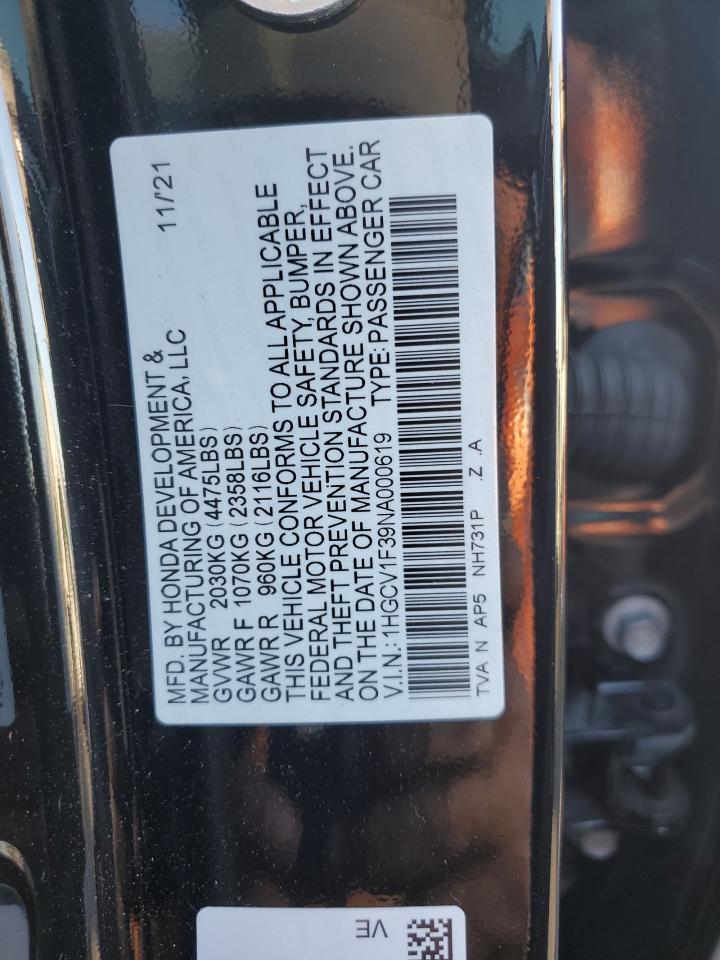 2022 HONDA ACCORD