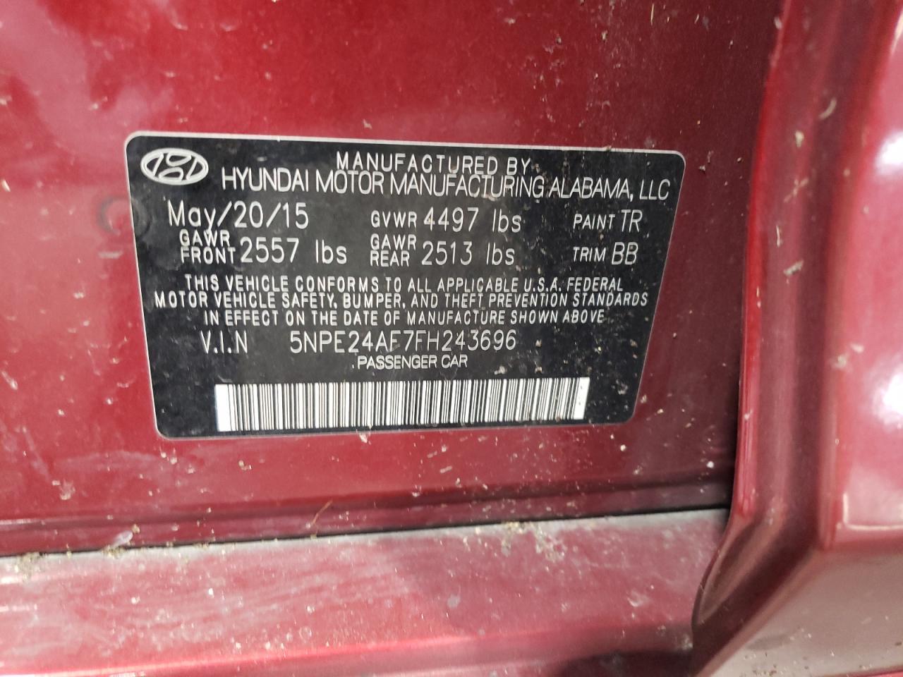 2015 HYUNDAI SONATA