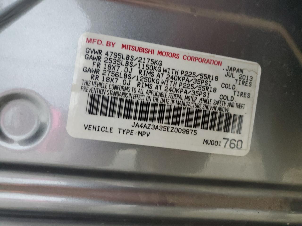 2014 MITSUBISHI outlander